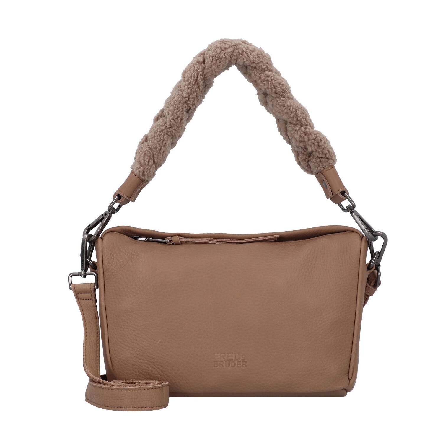 FredsBruder Chinte Schoudertas Leer 28 cm coffee cream Bagage24.nl