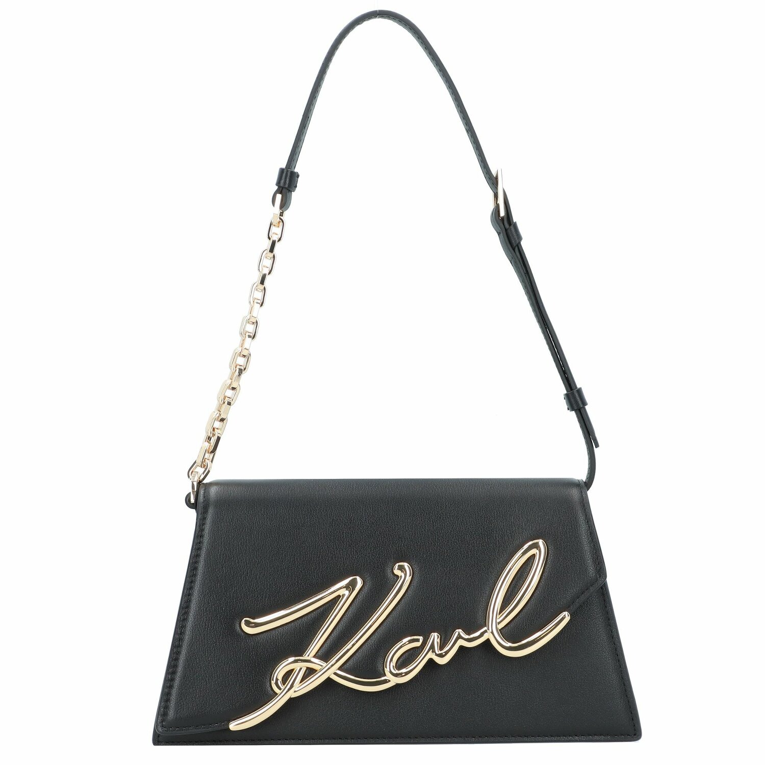 Karl Lagerfeld Signature 2.2 Schoudertas Leer 25 cm black gold