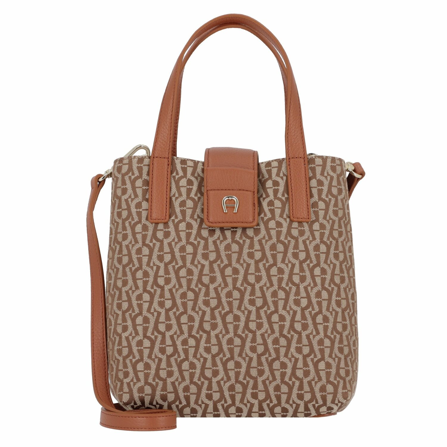 AIGNER Leonie Handtas Leer 23 cm cognac brown Bagage24.nl